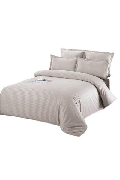 OEM Lenjerie de pat dublu, Damasc, 6 piese, 2 persoane, 200x230cm, Gri Cenusiu