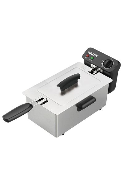 HALEY HY-2504 Electric Fryer with 3L Capacity, Adjustable Thermostat and Stainless Steel Design