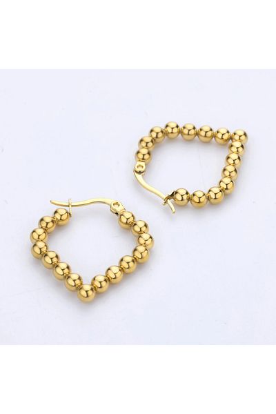 Eva Grace Makenna gold-tone diamond-shaped earrings made of 18K gold-plated stainless steel
