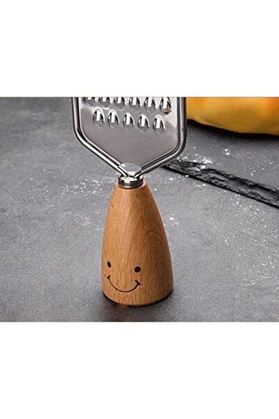 mastergold Small Stainless Steel Grater with Wooden Handle for Cheese, Ginger, Cucumber, Potatoes, and Vegetabl