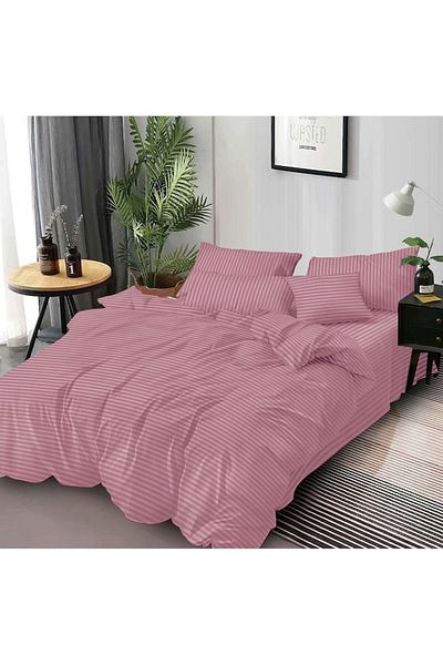 Pucioasa Double Bedding Set, Pucioasa, Damask, 6 Pieces, 2 Persons, Uni, 245x250cm, Plum Pink