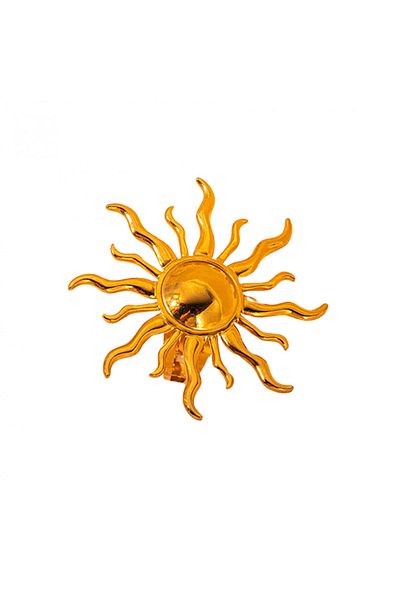 Eva Grace Mallory ring, gold, stainless steel, sun-shaped, adjustable