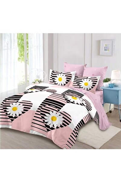 OEM Set de lenjerie de pat dublă, 6 piese, 2 persoane, 230x250 cm, imprimeu f...