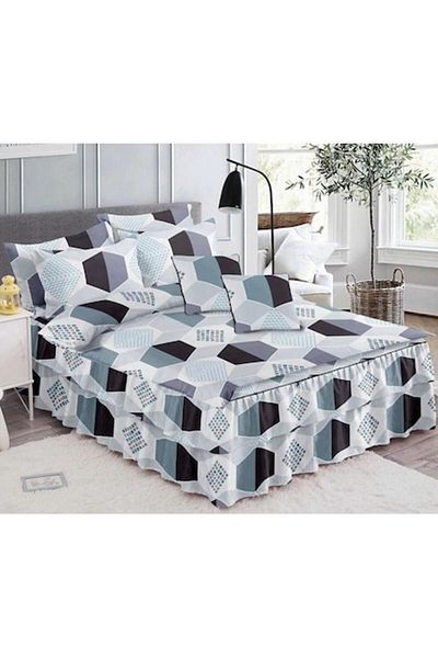 Pucioasa Double Bed Set, Ruffled Sheet, Pucioasa, Finet, 6 Pieces, 200x230cm