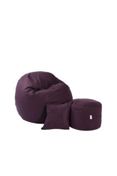 Pufrelax Set Fotoliu Matusalem cu Otoman (suport picioare) si Perna, Material Textil-Zappity Purple