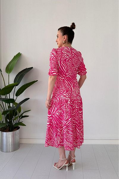 MaziButik Zebra Wrap Dress Pink