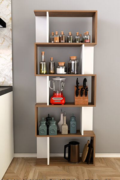 Remaks SCALA 5 RAFLI Mutfak Dolabı Mutfak Rafı Çok Amaçlı Dolap -MEŞE-BEYAZ