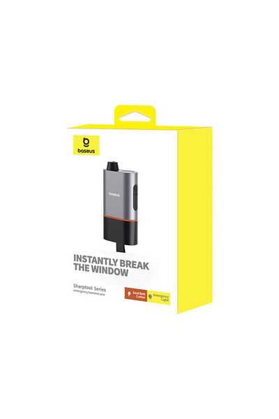Baseus Ciocan auto 3 în 1, tăietor de centură de siguranță și lanternă SharpTool, negru