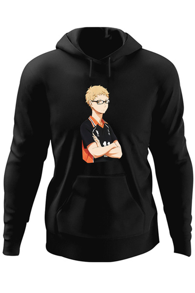 OEM Мъжко аниме с качулка Haikyuu Kei Tsukishima Volleyball