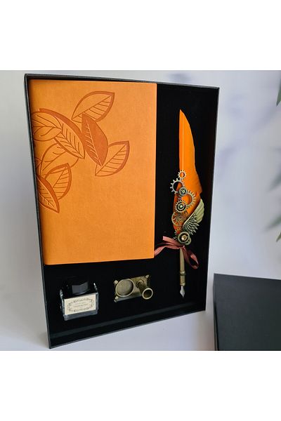 OEM Orange notebook and pen gift set
