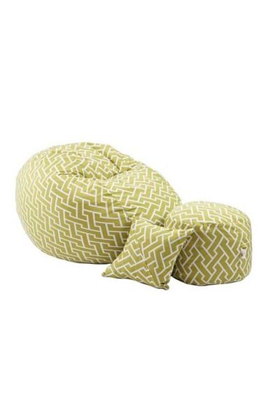 Pufrelax Set Fotoliu Matusalem cu Otoman și Perna, Material Textil - Zippity Green