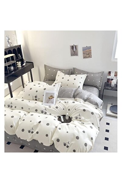 OEM Set of sheets for double bed with elastic, 6 pieces, 240X250cm, Superior fineness, polka dots,