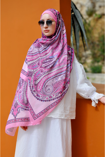 MSCARFS شال حريري من قماش الفوال القطني بنمط بوري