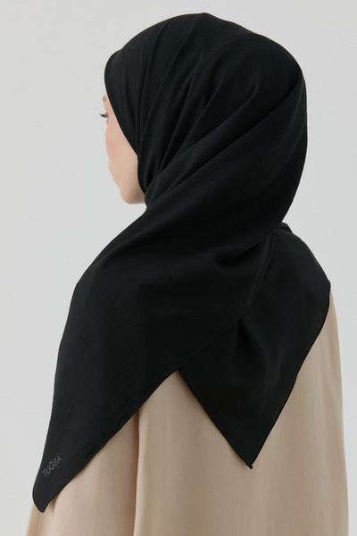 Tuğba Dalga Desen Stil Eşarp - Siyah