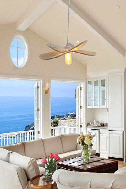 365GUNSERİSONU El İşi Örme İkili Krem Zıt Model Tek Sarkıtlı Avize