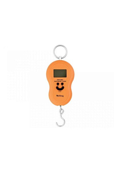 Universal Cântar electronic portabil S4 cu cârlig, 50 kg x 10 g, ecran LCD, portocaliu
