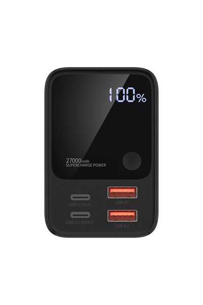 CHOETECH Powerbank stacja zasilania 27000 mAh 2x USB-A 2x USB-C 100W - czarny