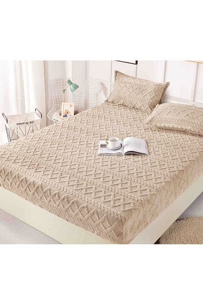 JOJO HOME Cocolino bed cover and 2 pillowcases, Tricot, Jojo Home, Uni, 3 pieces, 2 persons, 180x200cm, Cre