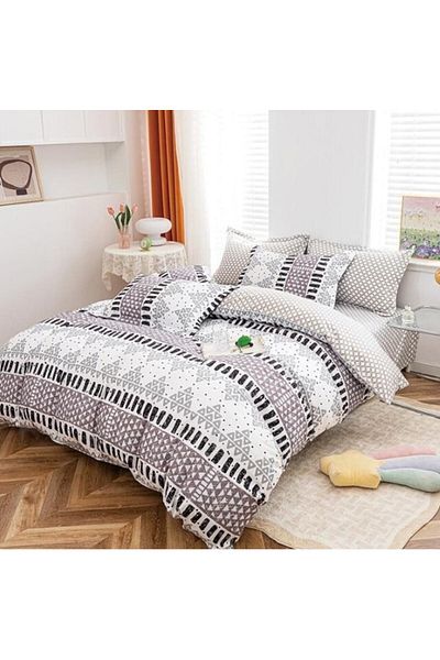 OEM Double Bed Linen Reversible, 4 Pieces, 2 Persons, 180x200cm, Satin Cotton, Multicolor