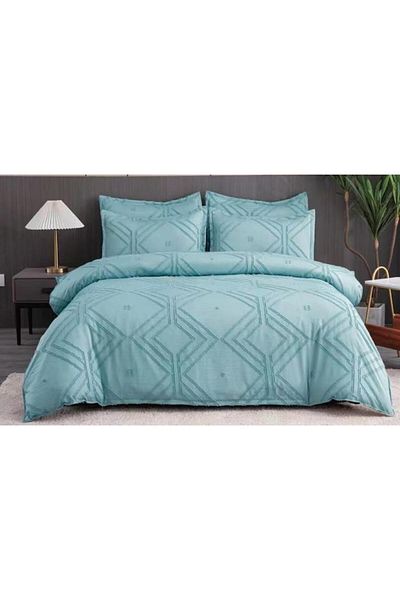 OEM Set de lenjerie de pat dublu, Sonia-Home, bumbac egiptean, Uni, M3, 6 piese, 220x240cm, turcoaz
