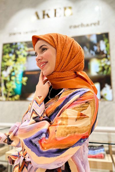 Aker Eșarfă Lyocell Etnic Jacquard - 3030350-961 - Portocaliu