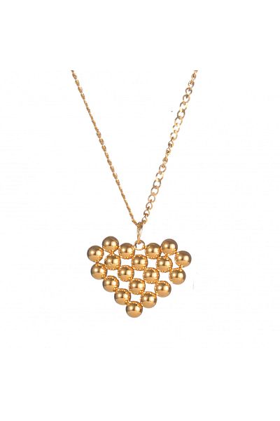 Eva Grace Nida necklace, gold, stainless steel, heart-shaped
