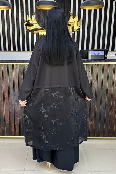 GÖKSEL Embroidered Plus Size Suit Black