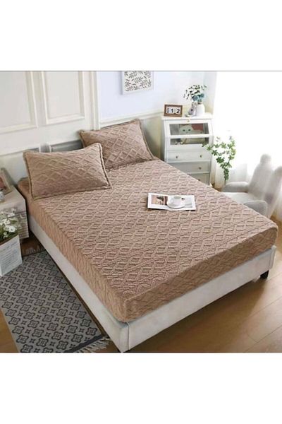 OEM Bed Sheet and 2 Pillowcases, Cocolino, Knit, Solid, 3 Pieces, Double, 180x200cm, Coffee with Milk