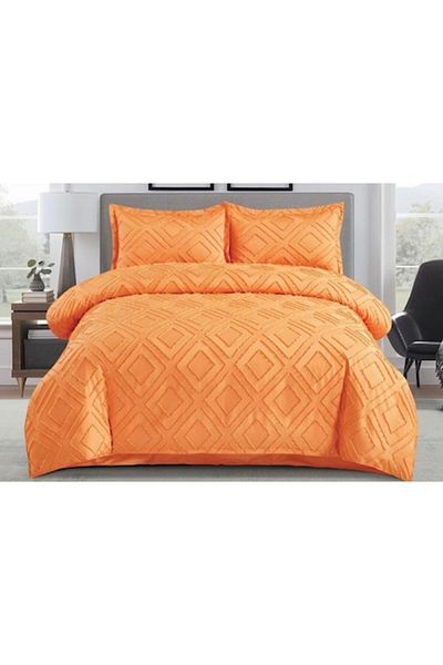 OEM Bed linen, Grofat M4, Plain, 4 pieces, 2 persons, 230x250cm, Orange