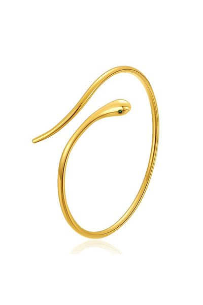 Eva Grace Shaya bracelet, gold, thin, in the shape of a stylized snake, adjustable