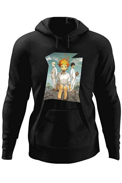 OEM Ανδρικό Φούτερ με Κουκούλα The Promised Neverland Emma Ray Norman Zid