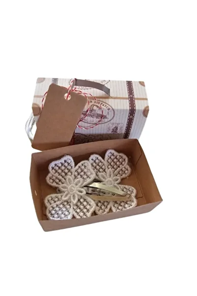 ARIALE Martisor Valiza Vesela - Set Clame Florale 2, textil, Alb