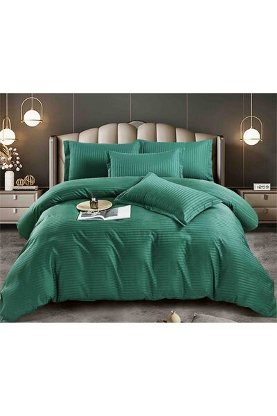 JOJO HOME Double Bed Linen, Jojo Home, Damask, 4 Pieces, 1 Person, 155x230cm, Green