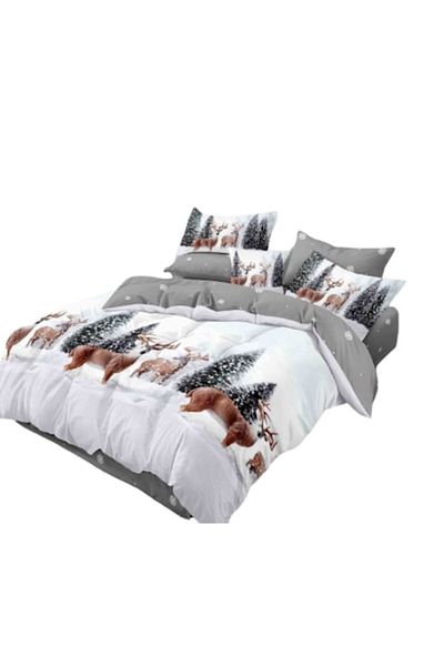 OEM Christmas Bedding Set, Finet, 4 Pieces, Single Person, 160x230cm, Multicolor, Winter Landscape