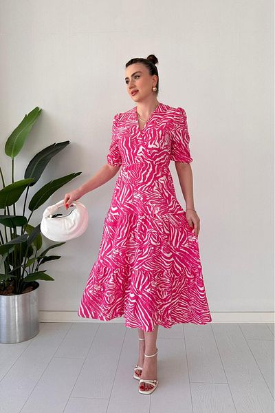 MaziButik Zebra Wrap Dress Pink