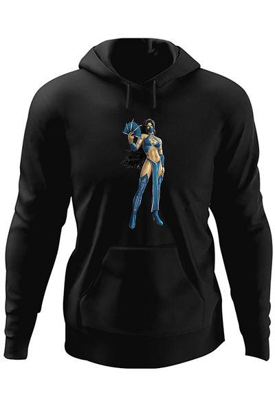OEM Men's Hoodie Mortal Kombat Mileena Shao Kahn Kitana Blue
