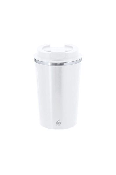 4desire.ro Thermo mug with double wall, recycled stainless steel, 400ml, white