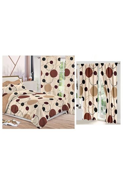 OEM Double Bed Linen Set with Matching Drapery, 8 Pieces
