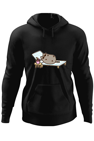 OEM Ανδρική μπλούζα φούτερ Pusheen Cat Beach Sun Vacation