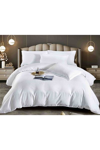 JOJO HOME Double Bedding Set, Jojo Home, Damask, 4 Pieces, Single Person, 155x230cm, White