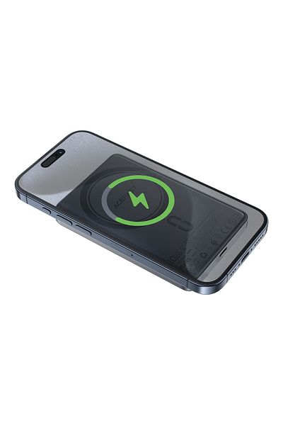 Acefast Powerbank magnetyczny 10000mAh PD20W MagSafe ultra cienki - czarny