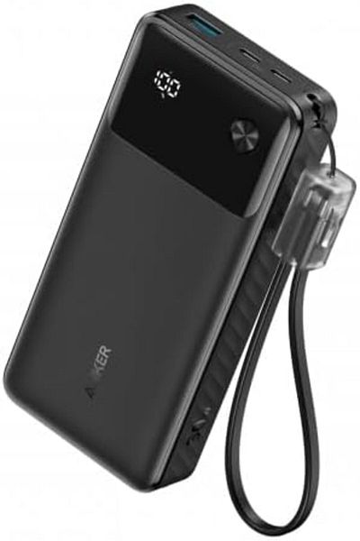 Anker Anker Power Bank 10000mAh 22W with 2 Type-C Ports and 1 USB Port with Cable Black