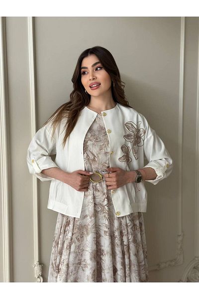 My twins Ewas Design Midi Length Belted Tulle Dress Jacket Women's Double Suit