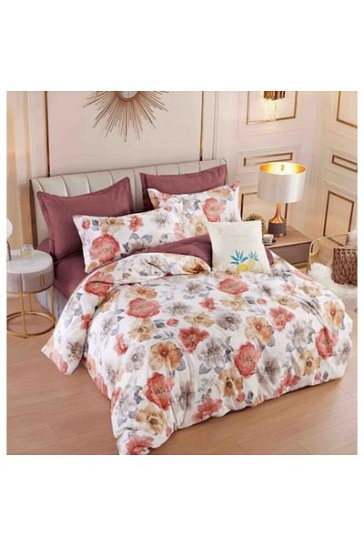 JOJO HOME Double Elastic Bed Linen, Jojo Home, 6 Pieces, 180x200cm, Floral Print, Superior Finet, Multicolor