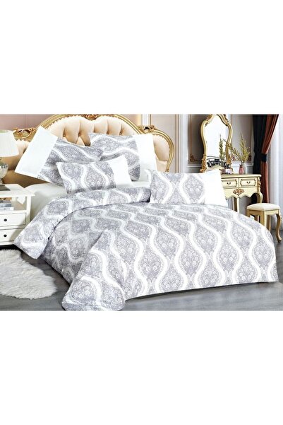 OEM Double Bed Linen, Velvet, 6 Pieces, 2 Persons, Solid Color, 230x250cm, White