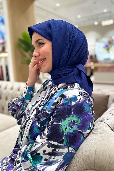 Aker Eșarfă Lyocell Etnic Jacquard - 3030350-921 - Albastru închis