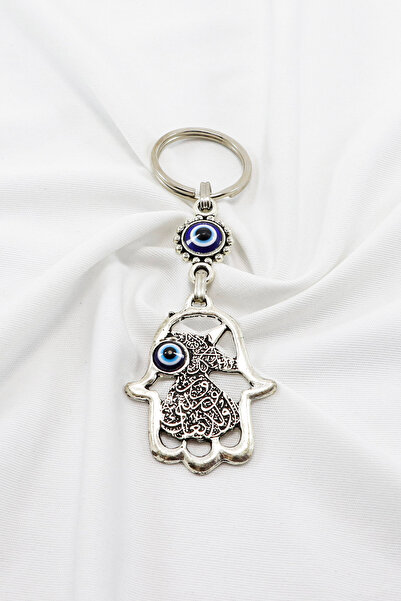 biuti Metal Mevlana Patterned Hamse Hand Keychain, Gift Evil Eye Bag Ornament