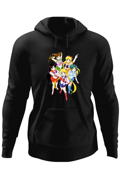 OEM Ανδρική Μπλούζα Φούτερ Sailor Moon All Crew Manga Κινούμενα Σχέδια