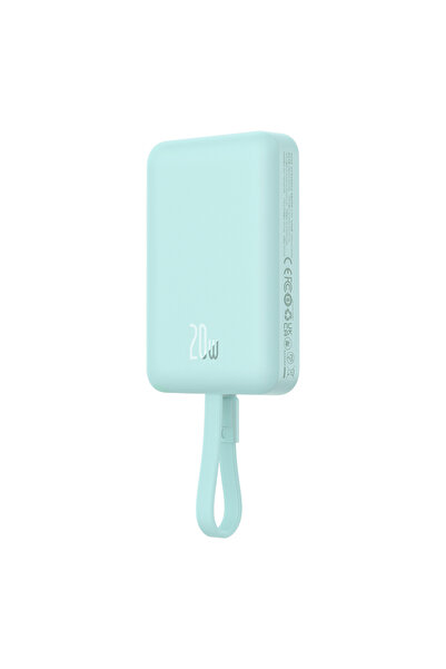 Baseus Mini acumulator extern MagSafe 10000mAh 20W cu cablu Lightning pentru iPhone 0.3m albastru