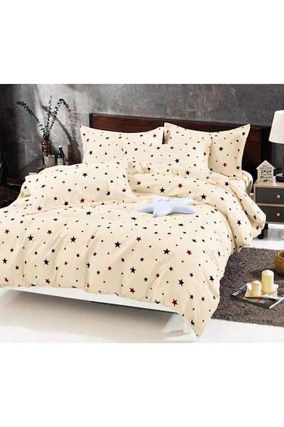 Pucioasa Double Bed Linen, Pucioasa, Finet, 6-piece, 2-person, star print, 245x250cm, Cream